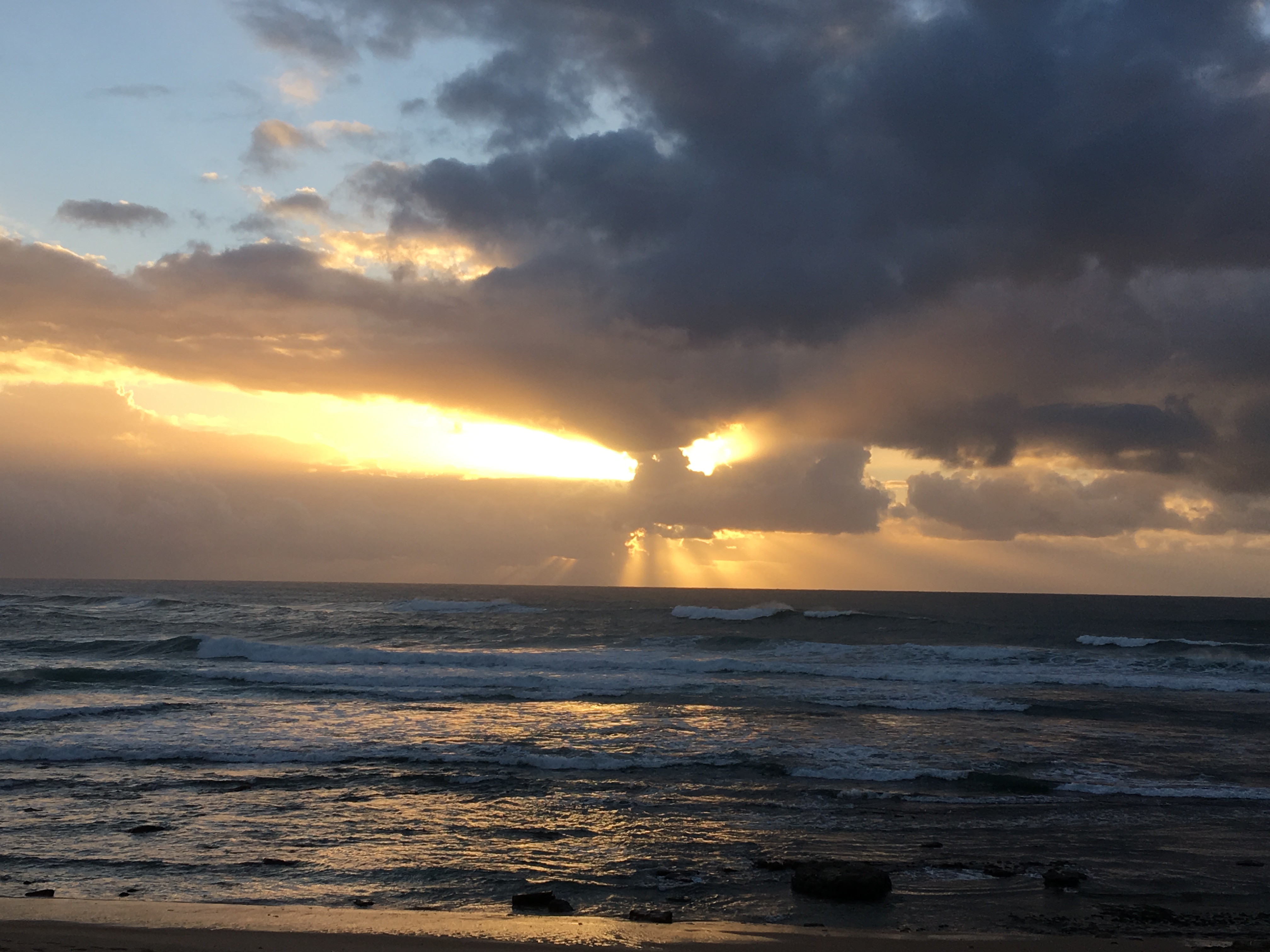 Sunset on a sandy beach